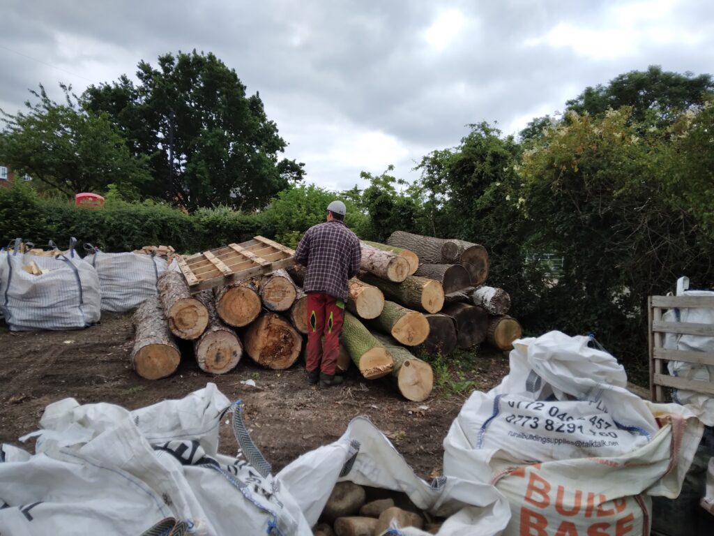 large log pile